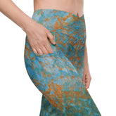 Linen Lunge Texture Crossover Leggings with Pockets